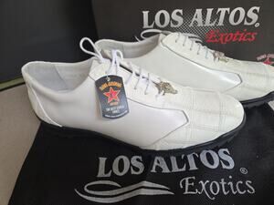 Men's Los Altos Genuine Caiman with Smooth Ostrich Casual Shoes Lace Up Us9.5EE